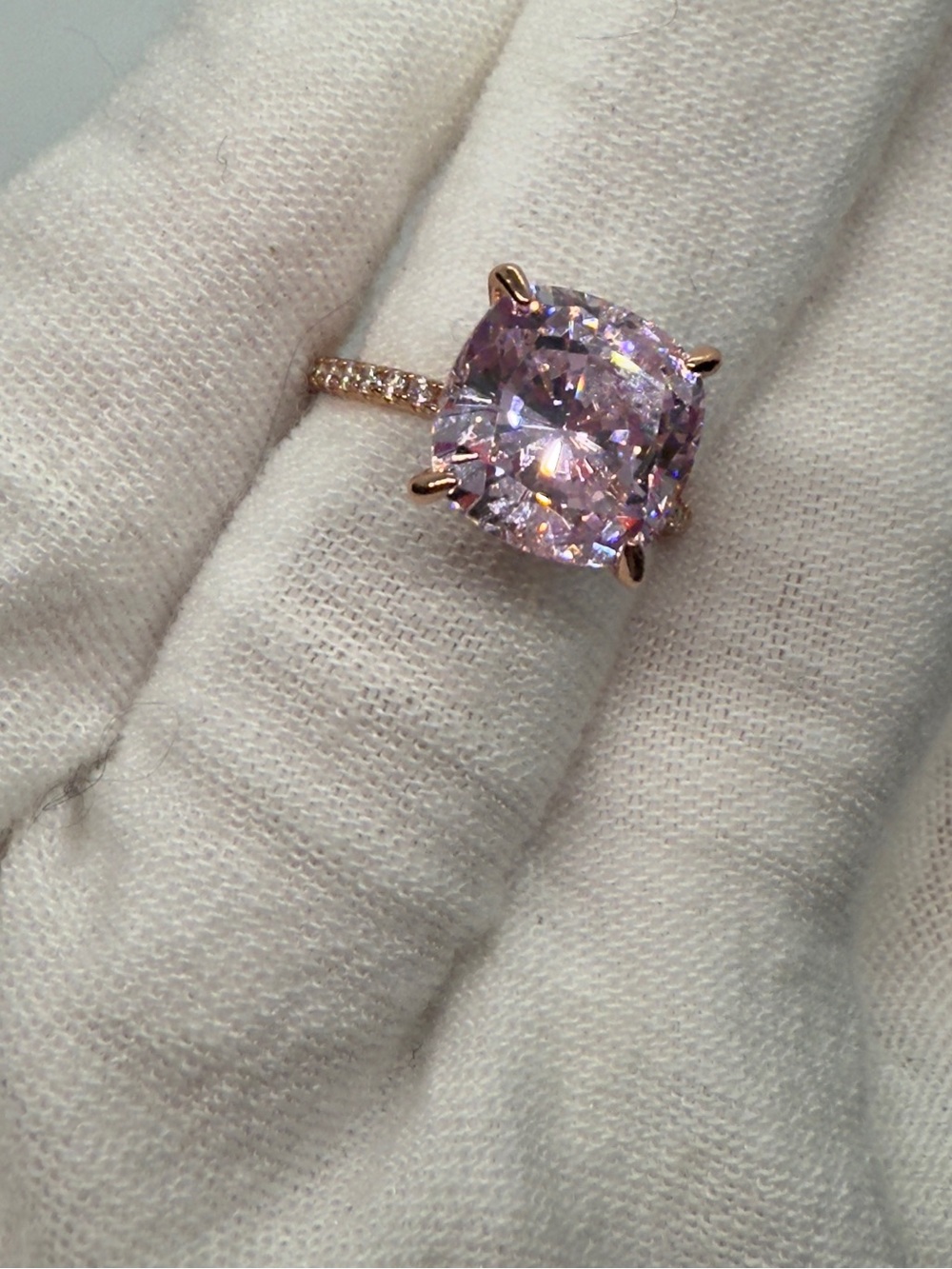 Elegant Pink Moissanite Gemstone Ring! ONE SZ 5 AVAILABLE NOW!